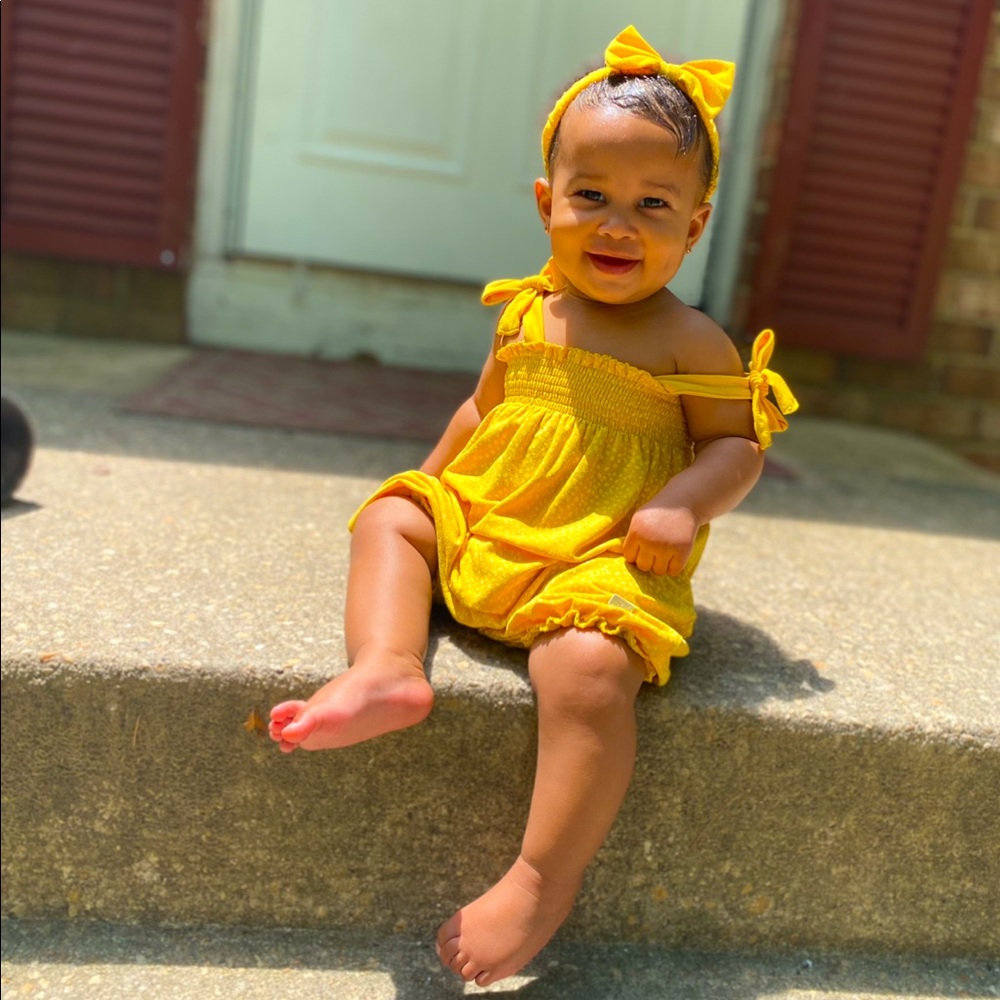 Yellow romper dress